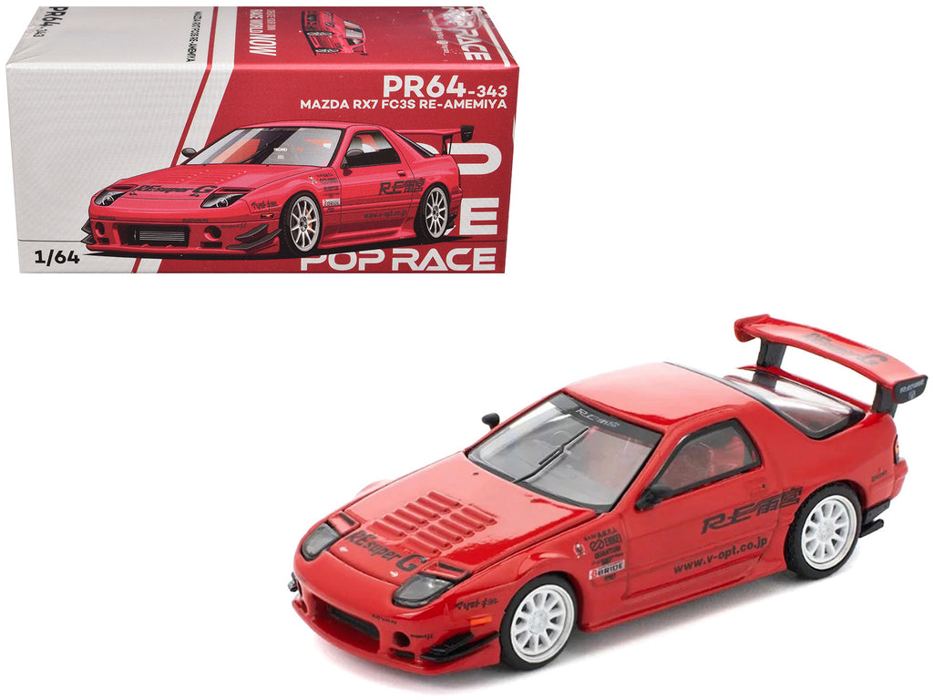 Mazda RX7 (FC3S) RE Amemiya RHD (Right Hand Drive) Red Metallic 1/64 Diecast Model Car by Pop Race