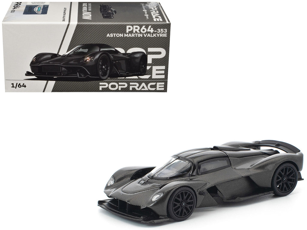 Aston Martin Valkyrie Carbon Fiber 1/64 Diecast Model Car by Pop Race