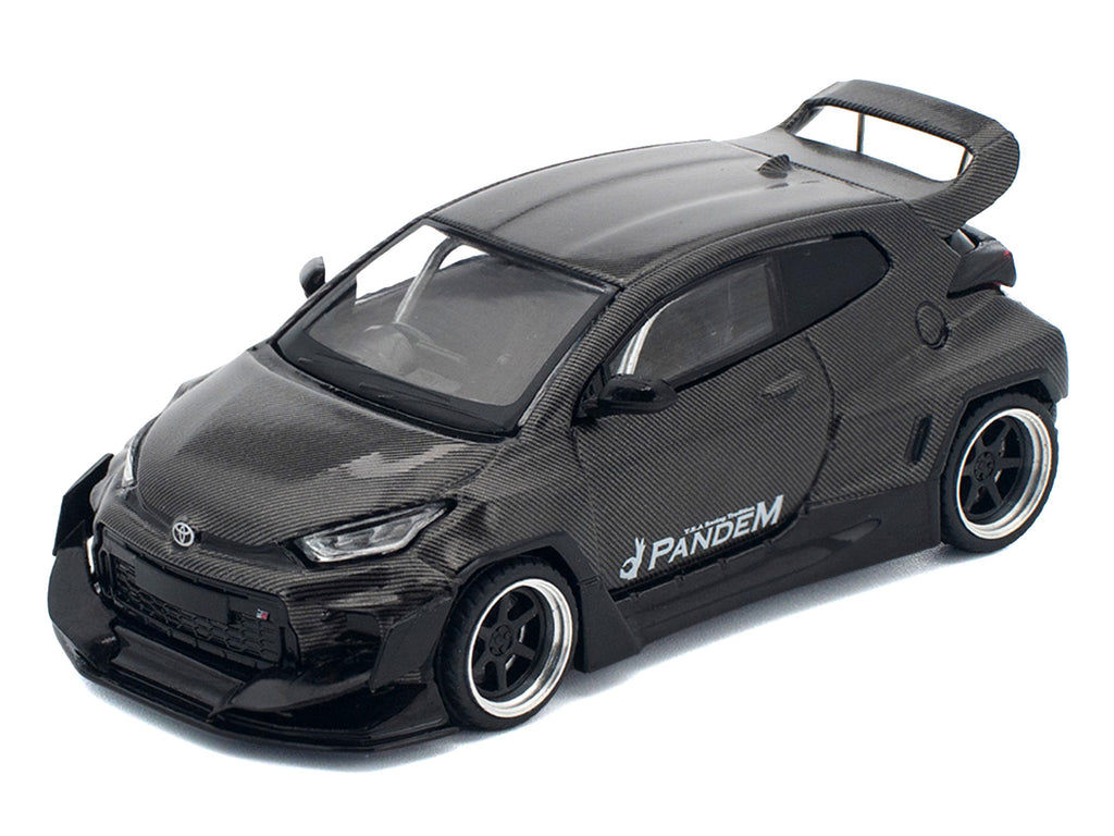Toyota "Pandem" GR Yaris RHD (Right Hand Drive) Carbon Fiber 1/64 Diecast Model Car by Pop Race