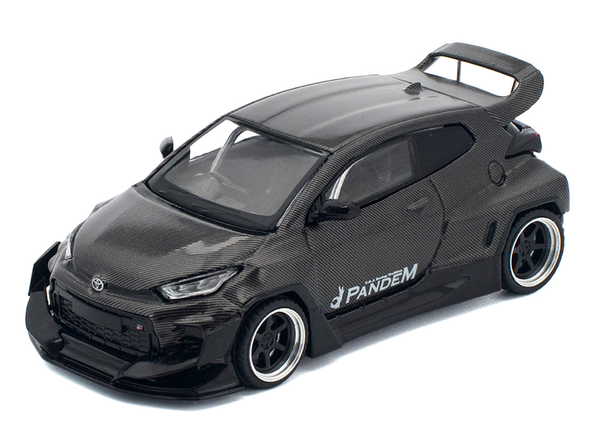 Toyota "Pandem" GR Yaris RHD (Right Hand Drive) Carbon Fiber 1/64 Diecast Model Car by Pop Race