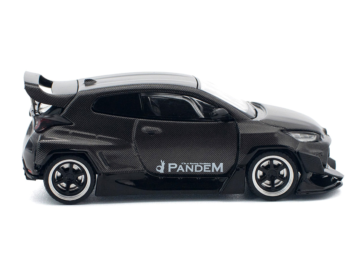 Toyota "Pandem" GR Yaris RHD (Right Hand Drive) Carbon Fiber 1/64 Diecast Model Car by Pop Race