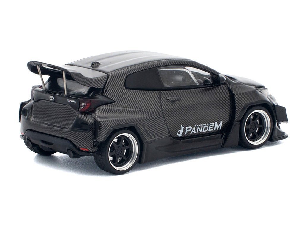 Toyota "Pandem" GR Yaris RHD (Right Hand Drive) Carbon Fiber 1/64 Diecast Model Car by Pop Race
