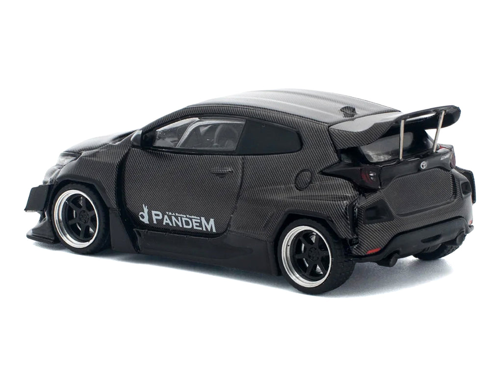 Toyota "Pandem" GR Yaris RHD (Right Hand Drive) Carbon Fiber 1/64 Diecast Model Car by Pop Race