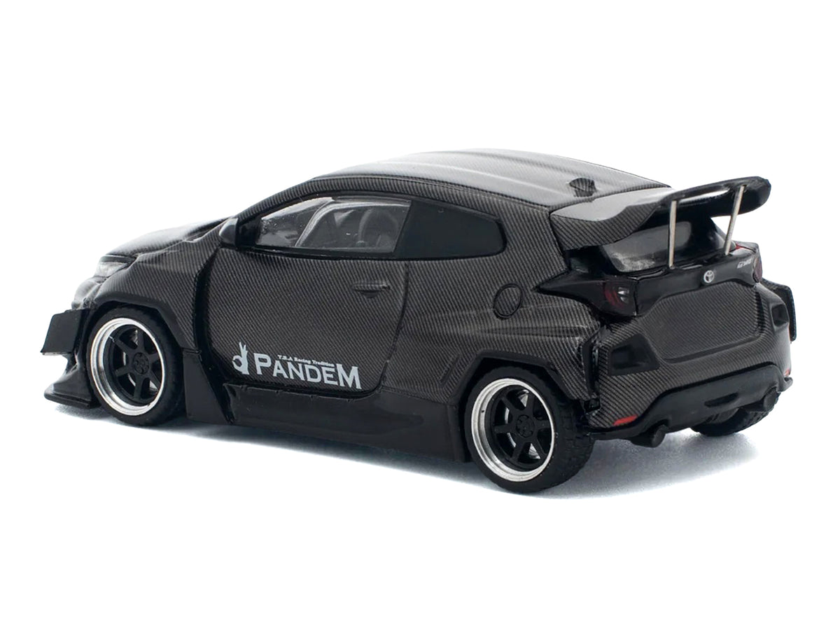 Toyota "Pandem" GR Yaris RHD (Right Hand Drive) Carbon Fiber 1/64 Diecast Model Car by Pop Race