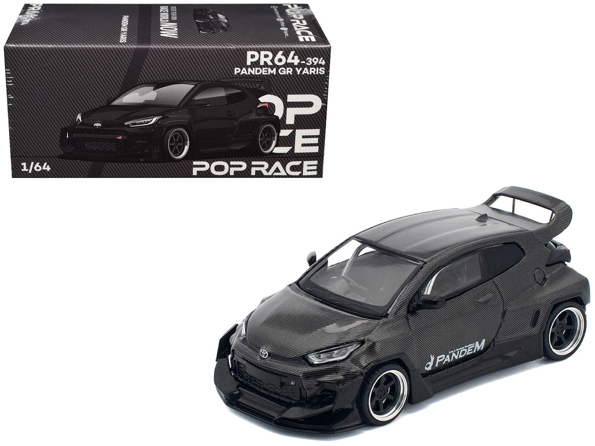Toyota "Pandem" GR Yaris RHD (Right Hand Drive) Carbon Fiber 1/64 Diecast Model Car by Pop Race