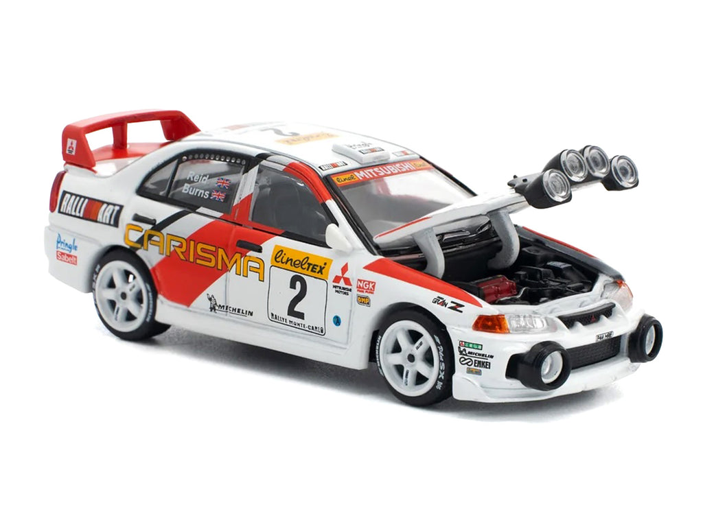 Mitsubishi Lancer Evolution IV RHD (Right Hand Drive) #2 Richard Burns - Robert Reid "Monte Carlo Rally" (1998) 1/64 Diecast Model Car by Pop Race