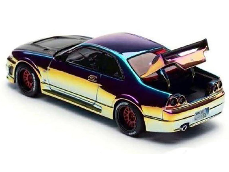 Skyline GT-R (R33) RHD (Right Hand Drive) Chameleon Chrome with Carbon Hood "APA XPO 2025 Exclusive" 1/64 Diecast Model Car by Pop Race - image 3