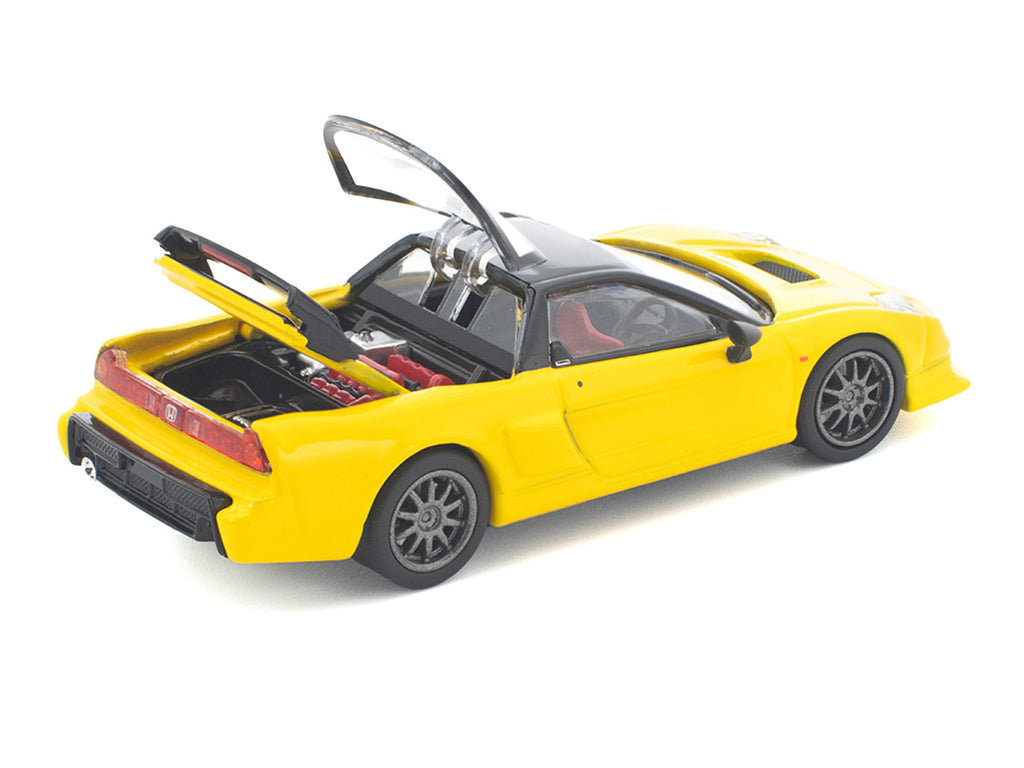 Honda NSX-R RHD (Right Hand Drive) Custom Yellow with Black Top 1/64 Diecast Model Car by Pop Race - image 2