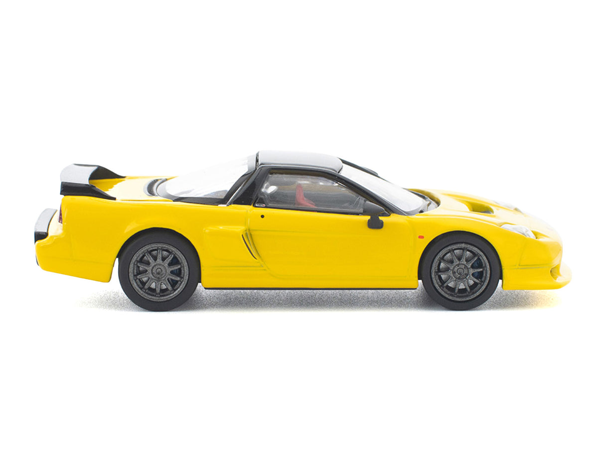 Honda NSX-R RHD (Right Hand Drive) Custom Yellow with Black Top 1/64 Diecast Model Car by Pop Race - image 3