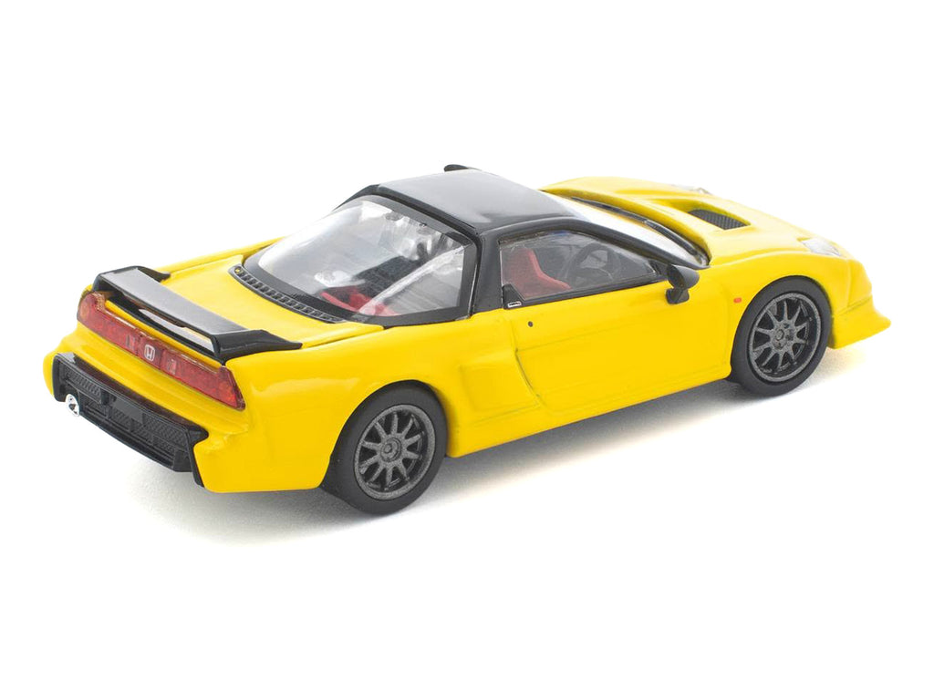 Honda NSX-R RHD (Right Hand Drive) Custom Yellow with Black Top 1/64 Diecast Model Car by Pop Race - image 4