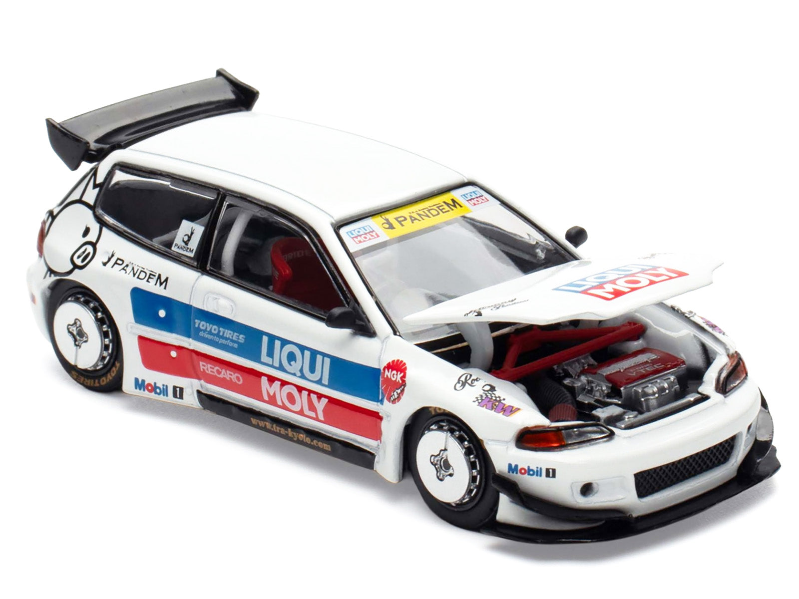 Pandem Civic EG6 RHD (Right Hand Drive) White with Stripes and Graphics "VDX - Tokyo Auto Salon Hong Kong 2025" Special Edition 1/64 Diecast Model Car by Pop Race - image 2