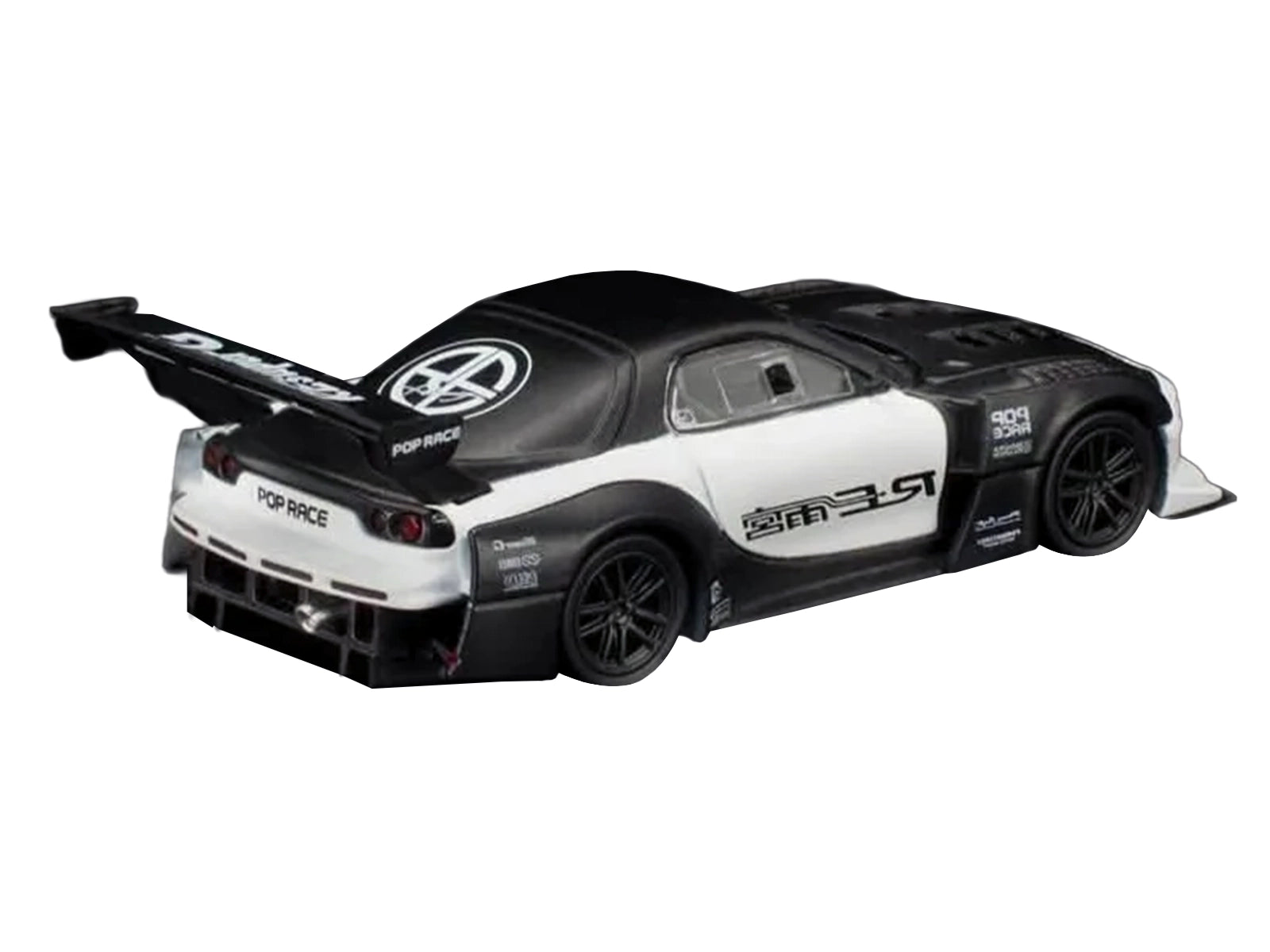 Mazda RX-7 "RE Super G Time Attack" RHD (Right Hand Drive) Black and White "The Model Car Show Malaysia 2026" 1/64 Diecast Model Car by Pop Race