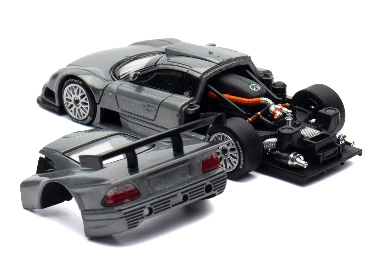 Mercedes-Benz CLK GTR Raw Metal 1/64 Diecast Model Car by Pop Race