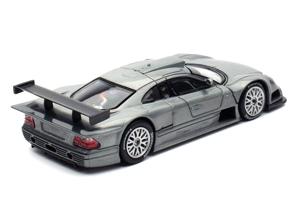 Mercedes-Benz CLK GTR Raw Metal 1/64 Diecast Model Car by Pop Race