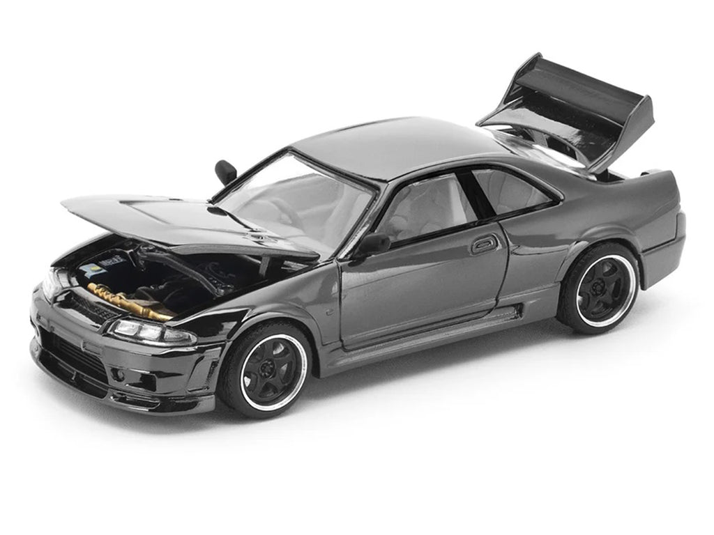 GTR R33 400R RHD (Right Hand Drive) Dark Chrome "The Dark Chrome Series" 1/64 Diecast Model Car by Pop Race - image 2