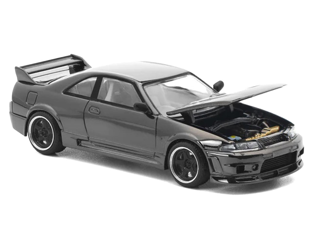 GTR R33 400R RHD (Right Hand Drive) Dark Chrome "The Dark Chrome Series" 1/64 Diecast Model Car by Pop Race - image 4