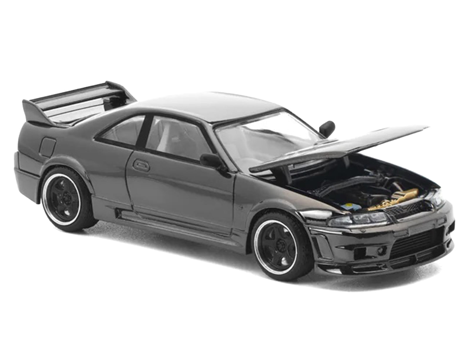 GTR R33 400R RHD (Right Hand Drive) Dark Chrome "The Dark Chrome Series" 1/64 Diecast Model Car by Pop Race - image 4