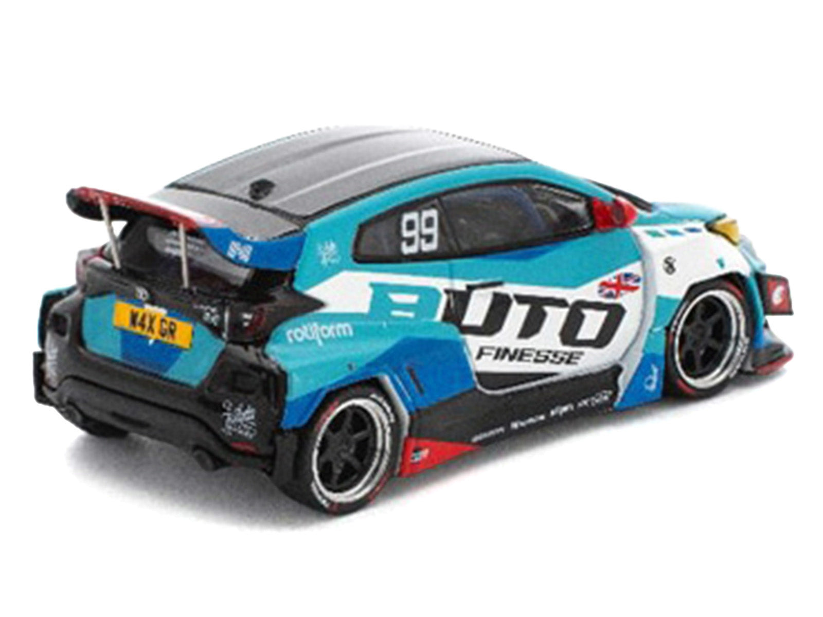 Pandem GR Yaris RHD (Right Hand Drive) #99 "Auto Finesse" Blue and White with Graphics "Enigma Exclusive Edition" 1/64 Diecast Model Car by Pop Race - image 3