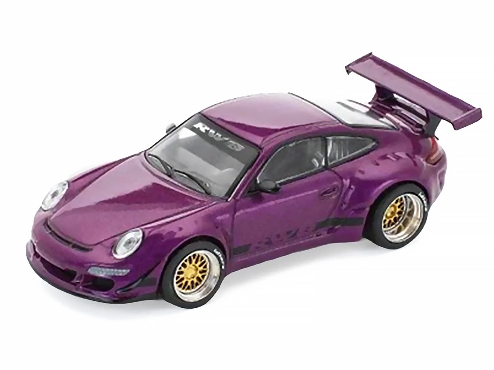 RWB 997 Purple Metallic with Black Stripes 1/64 Diecast Model Car by Pop Race - image 2