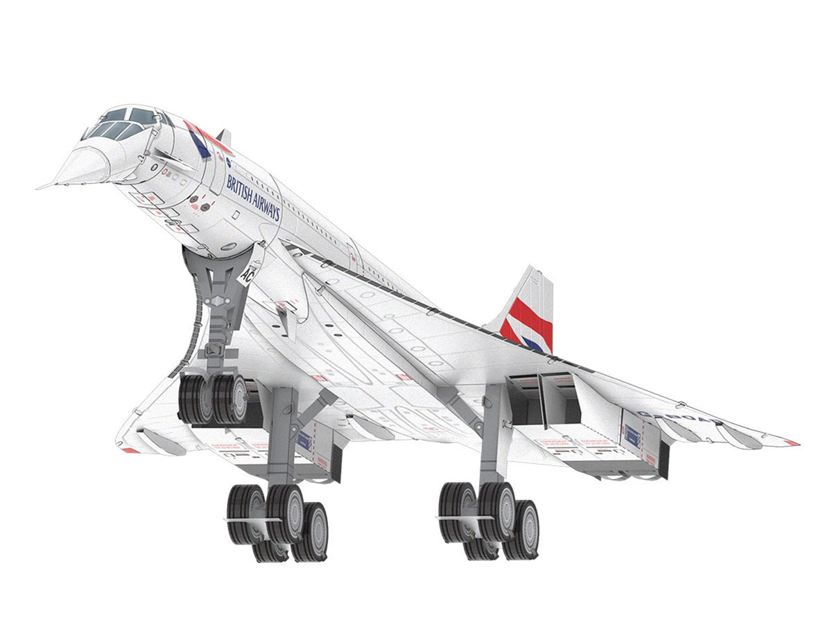 Model Kit BAC Concorde SST Aircraft "British Airways" White with Striped Tail "Premium Series" (Moderate Difficulty) Steel Model by Metal Earth - image 2