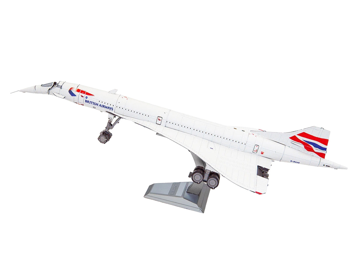 Model Kit BAC Concorde SST Aircraft "British Airways" White with Striped Tail "Premium Series" (Moderate Difficulty) Steel Model by Metal Earth - image 3