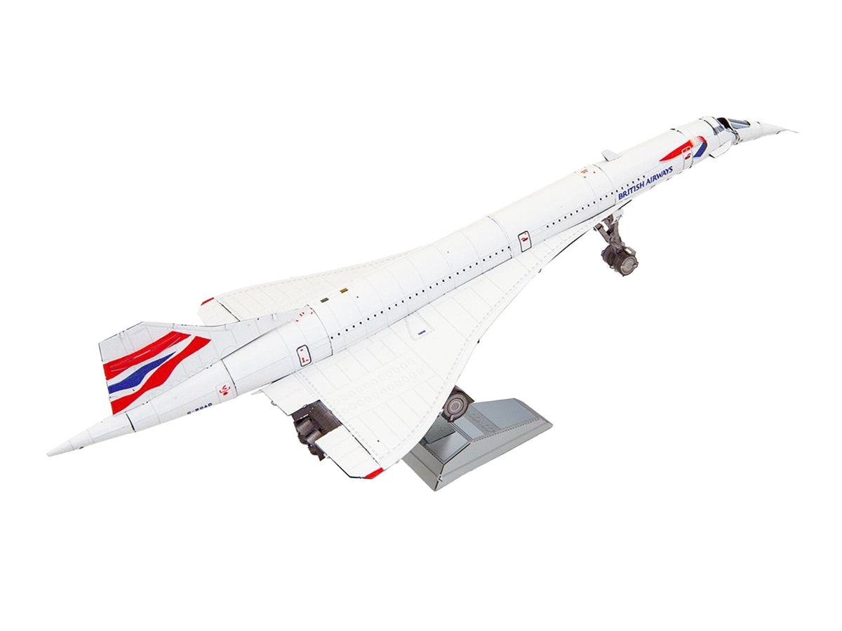 Model Kit BAC Concorde SST Aircraft "British Airways" White with Striped Tail "Premium Series" (Moderate Difficulty) Steel Model by Metal Earth - image 4