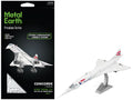 Model Kit BAC Concorde SST Aircraft "British Airways" White with Striped Tail "Premium Series" (Moderate Difficulty) Steel Model by Metal Earth