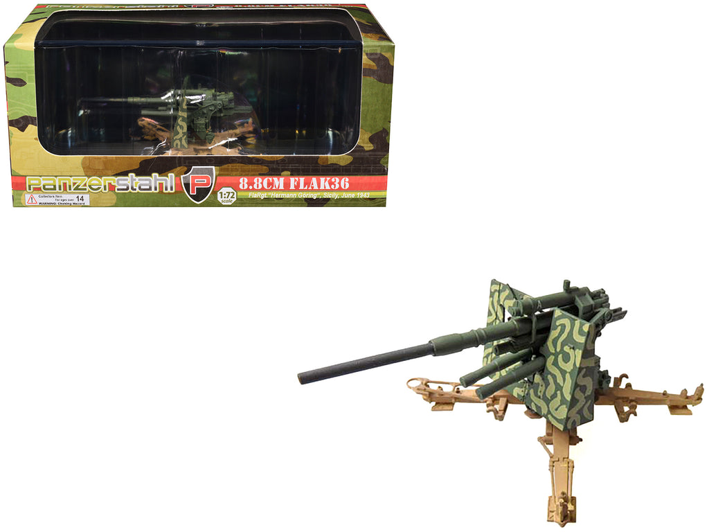 8.8cm Flak36 Gun "FlaRgt. Hermann Goring Sicily" (1943) German Army 1/72 Diecast Model by Panzerstahl