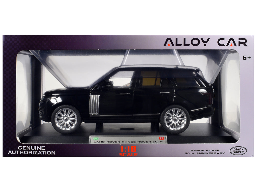 Land Rover Ranger Rover 50th Anniversary Black Metallic with Sunroof 1/18 Diecast Model Car by Heimanba - image 3