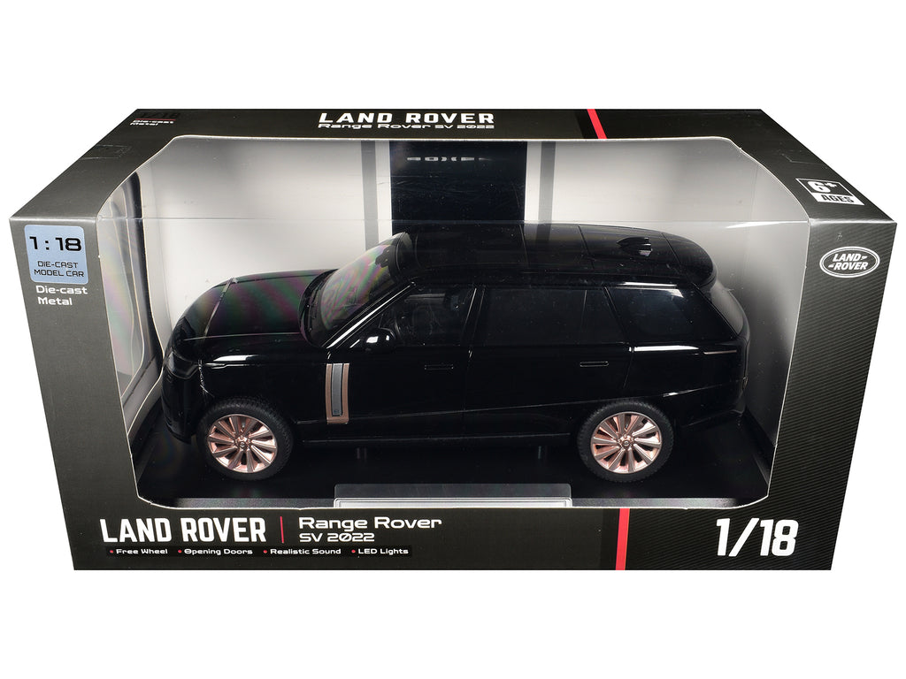 2022 Land Rover Range Rover SV Black Metallic with Moonroof 1/18 Diecast Model Car by Heimanba
