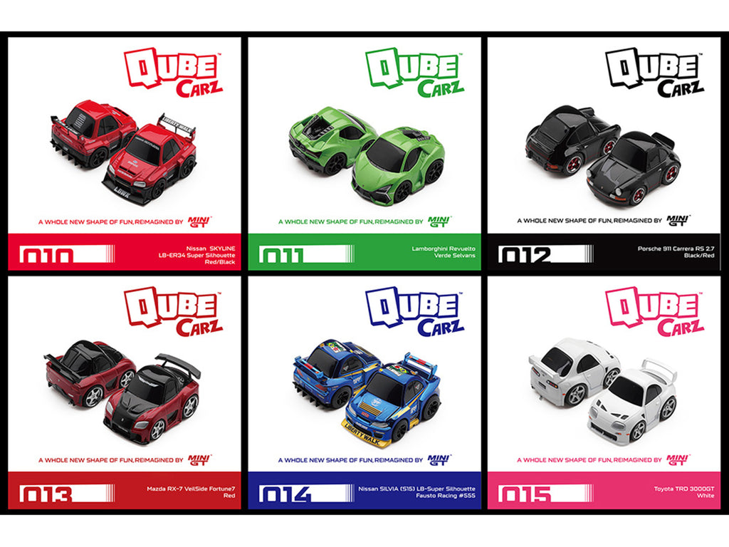 "QubeCarz" Series #3 Set of 6 pieces 1/64 Diecast Model Cars by Mini GT - image 3