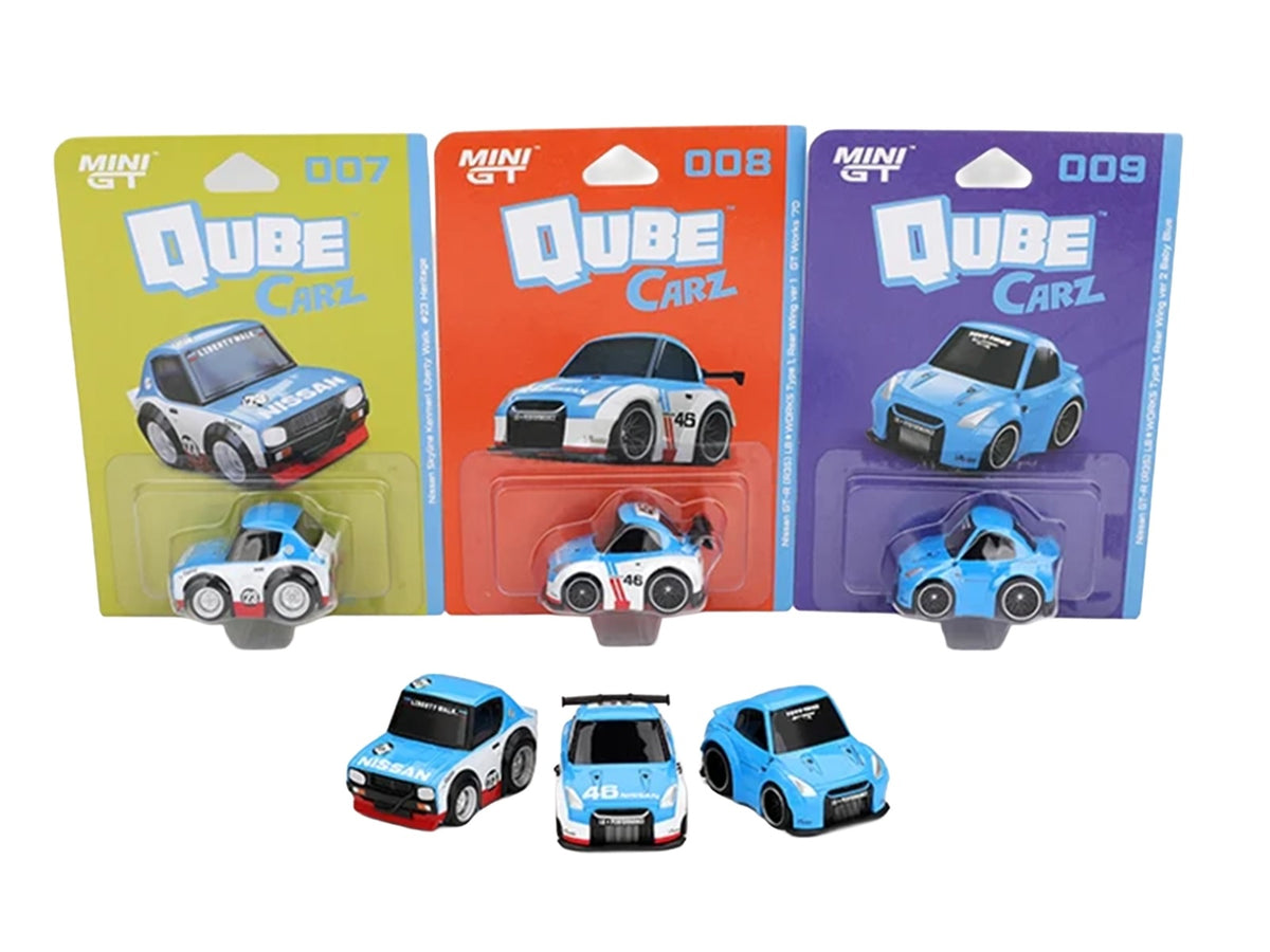 "QubeCarz" Series #2 Set of 3 pieces 1/64 Diecast Model Cars by Mini GT - image 5