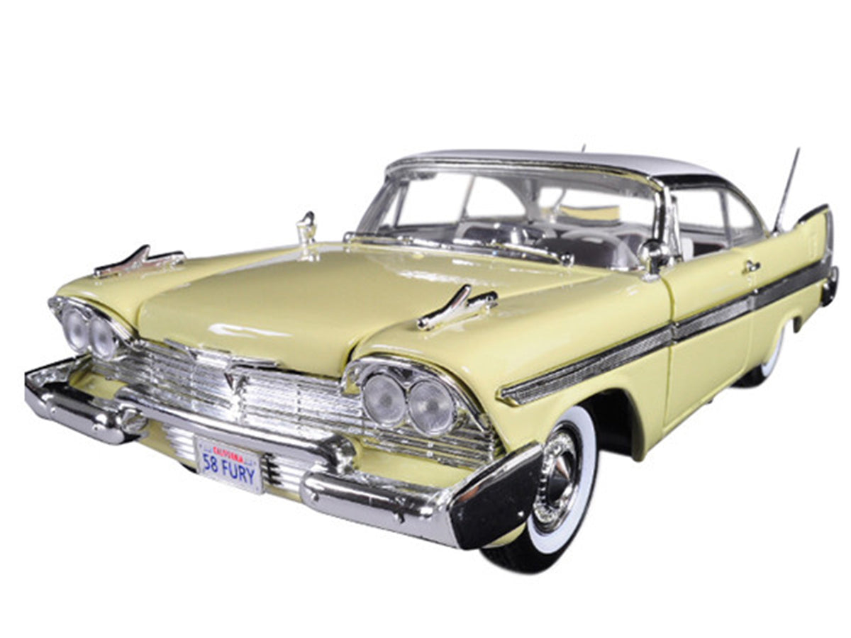1958 Plymouth Fury "Timeless Classics" Yellow with White Top 1/18 Diecast Model Car by Motormax - image 2