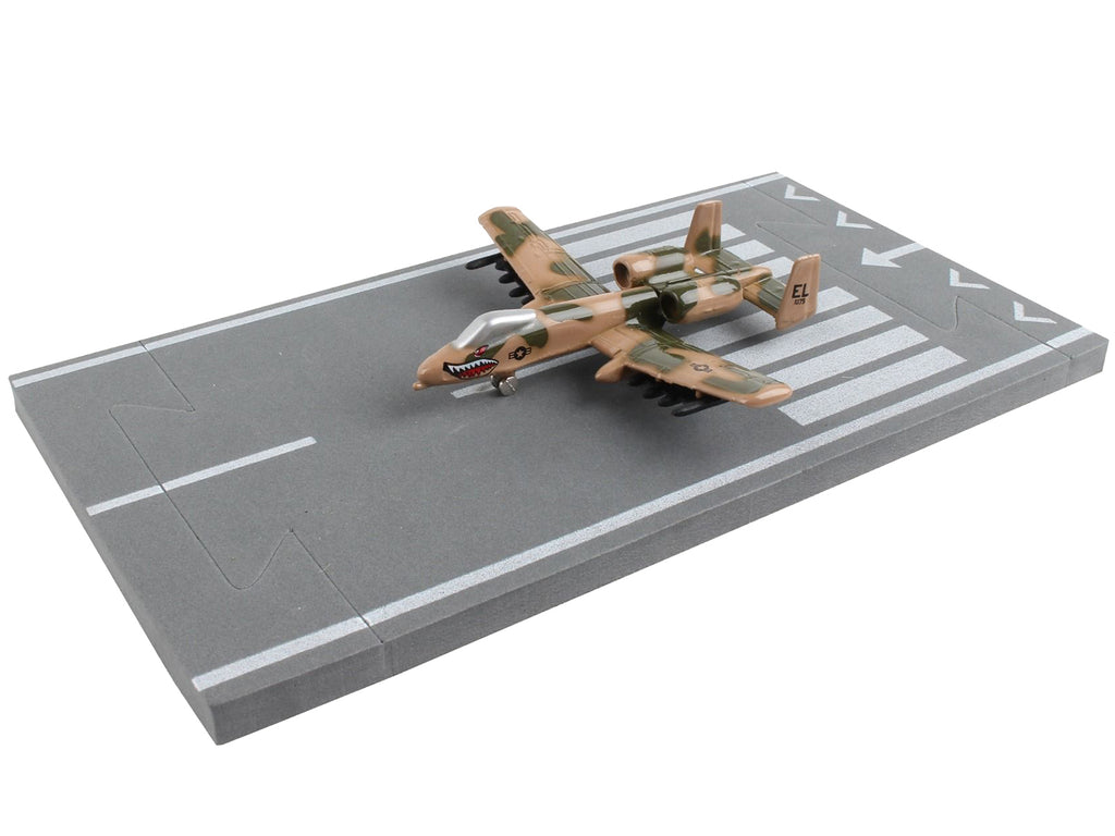 Fairchild Republic A-10 Thunderbolt II "Warthog" Attack Aircraft Camouflage "United States Air Force" with Runway Section Diecast Model Airplane by Runway24 - image 3