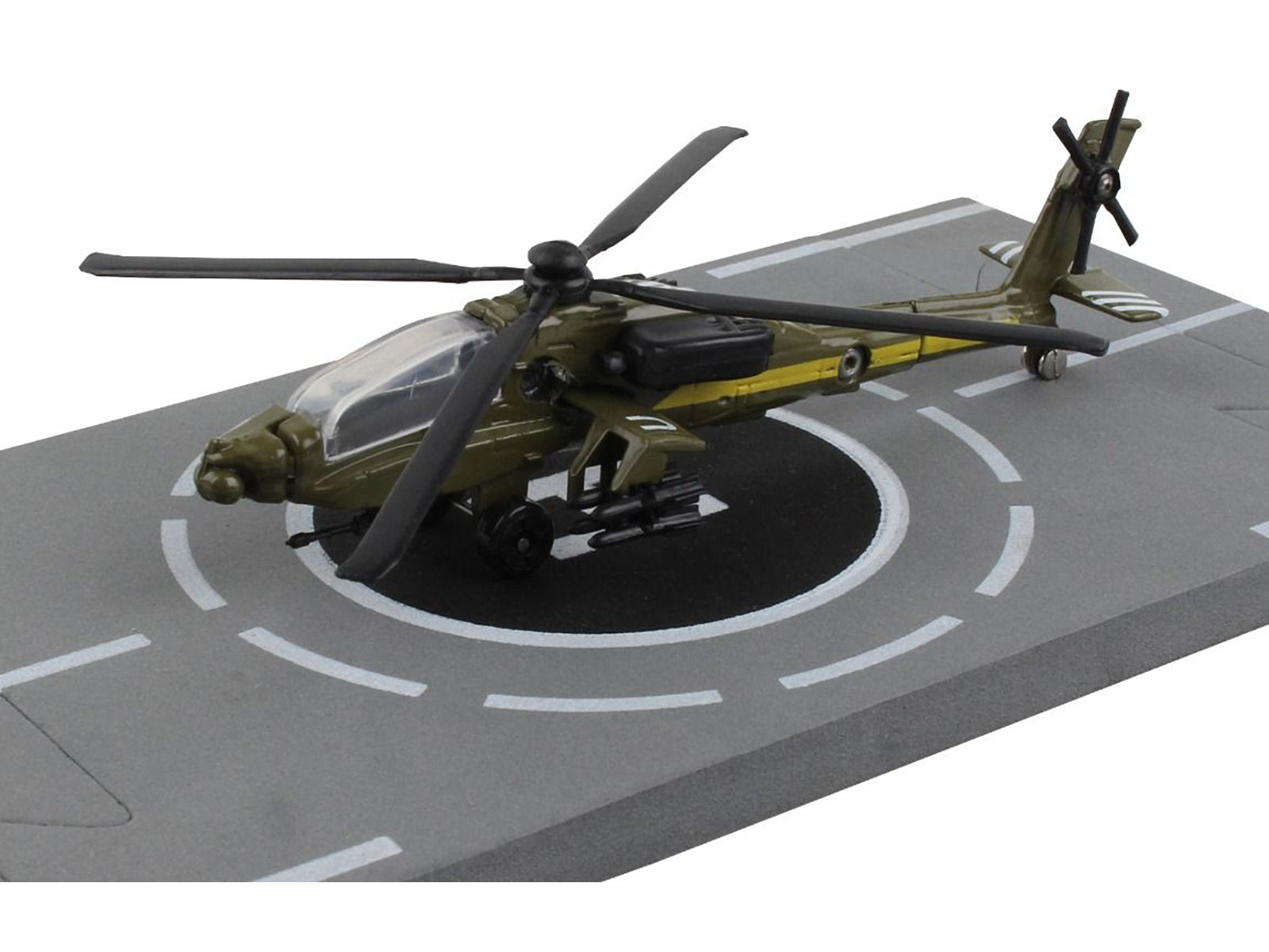 Boeing AH-64 Apache Helicopter Olive Drab "United States Army" with Runway Section Diecast Model by Runway24 - image 2