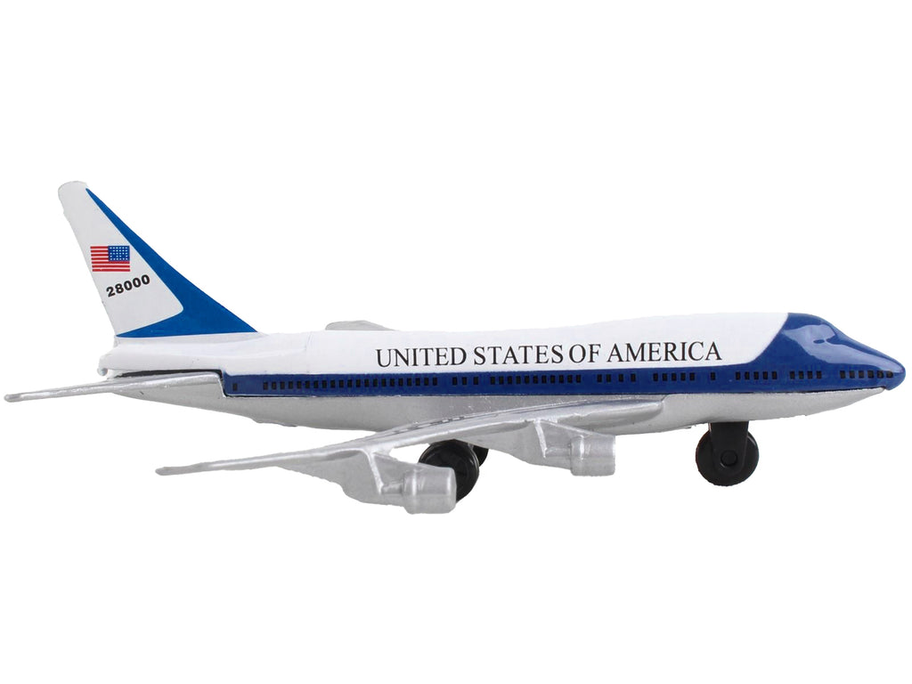 Boeing VC-25 Aircraft White and Blue "United States Air Force One" with Runway Section Diecast Model Airplane by Runway24 - image 2