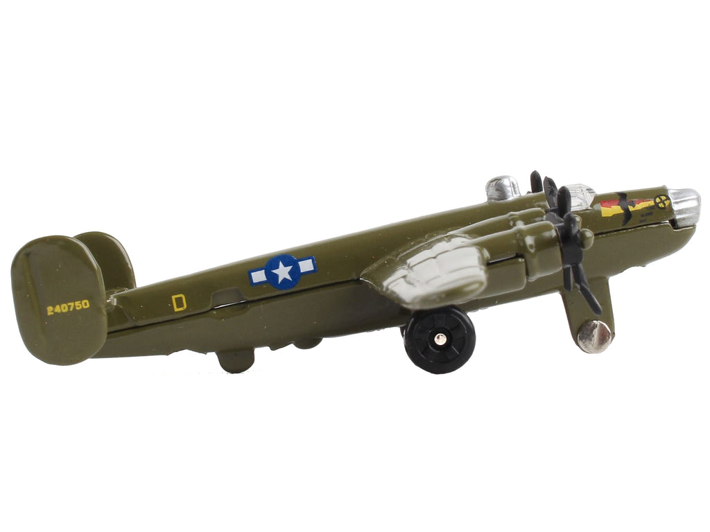 Consolidated B-24 Liberator Bomber Aircraft Olive Drab "United States Army Air Force" with Runway Section Diecast Model Airplane by Runway24 - image 2