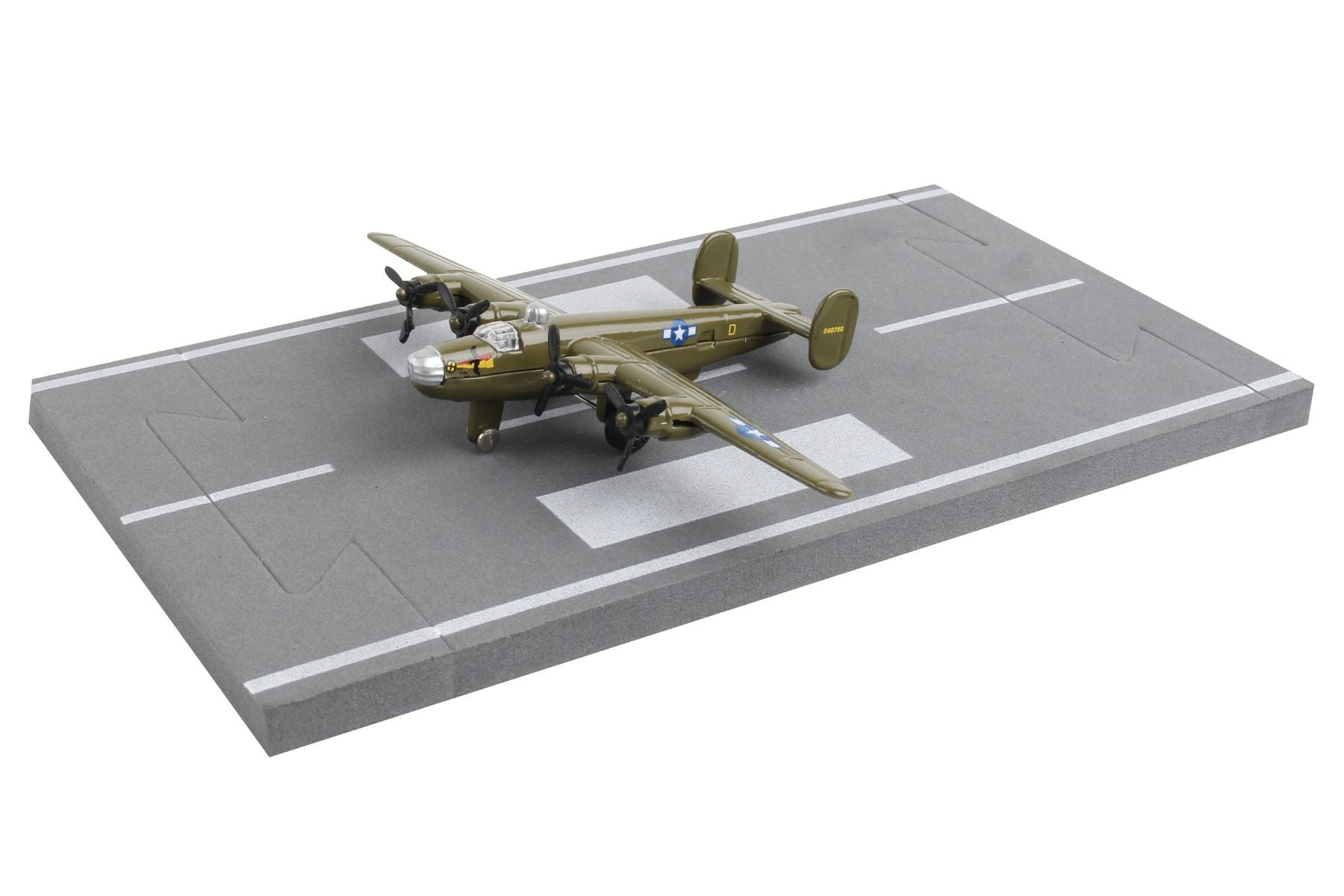 Consolidated B-24 Liberator Bomber Aircraft Olive Drab "United States Army Air Force" with Runway Section Diecast Model Airplane by Runway24 - image 3