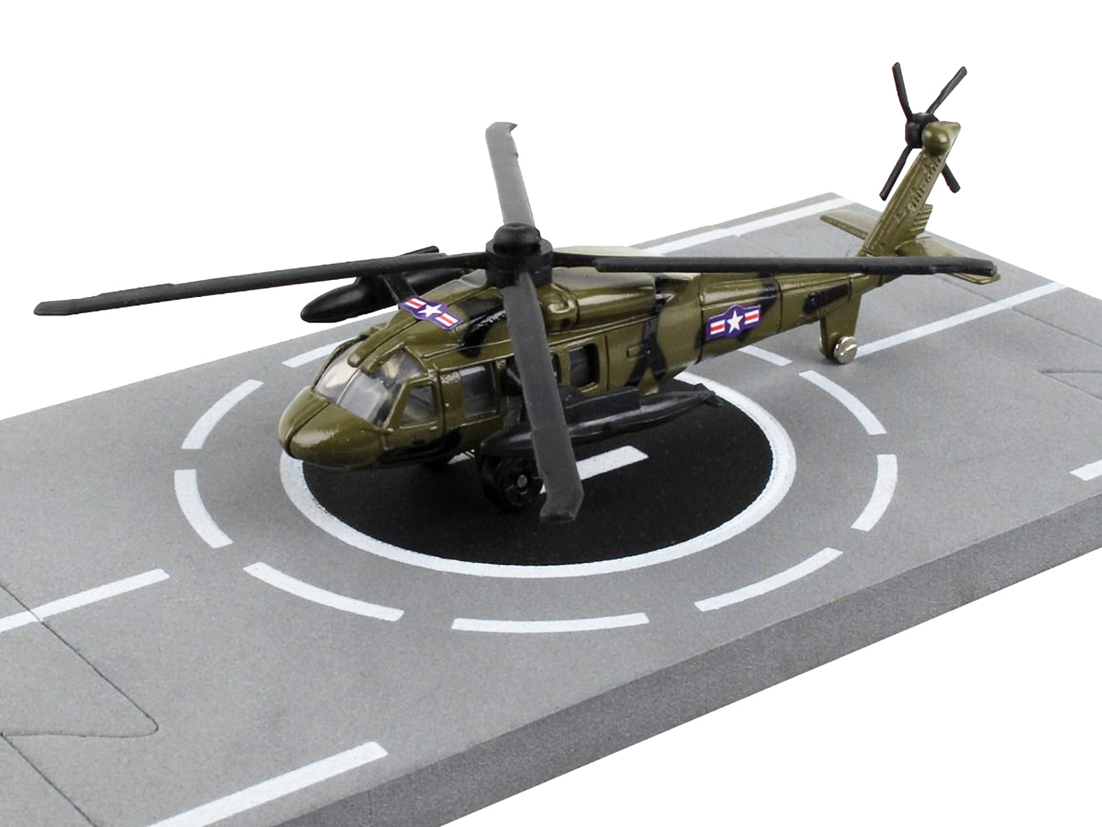 Sikorsky UH-60 Black Hawk Helicopter Olive Drab "United States Army" with Runway Section Diecast Model by Runway24 - image 3