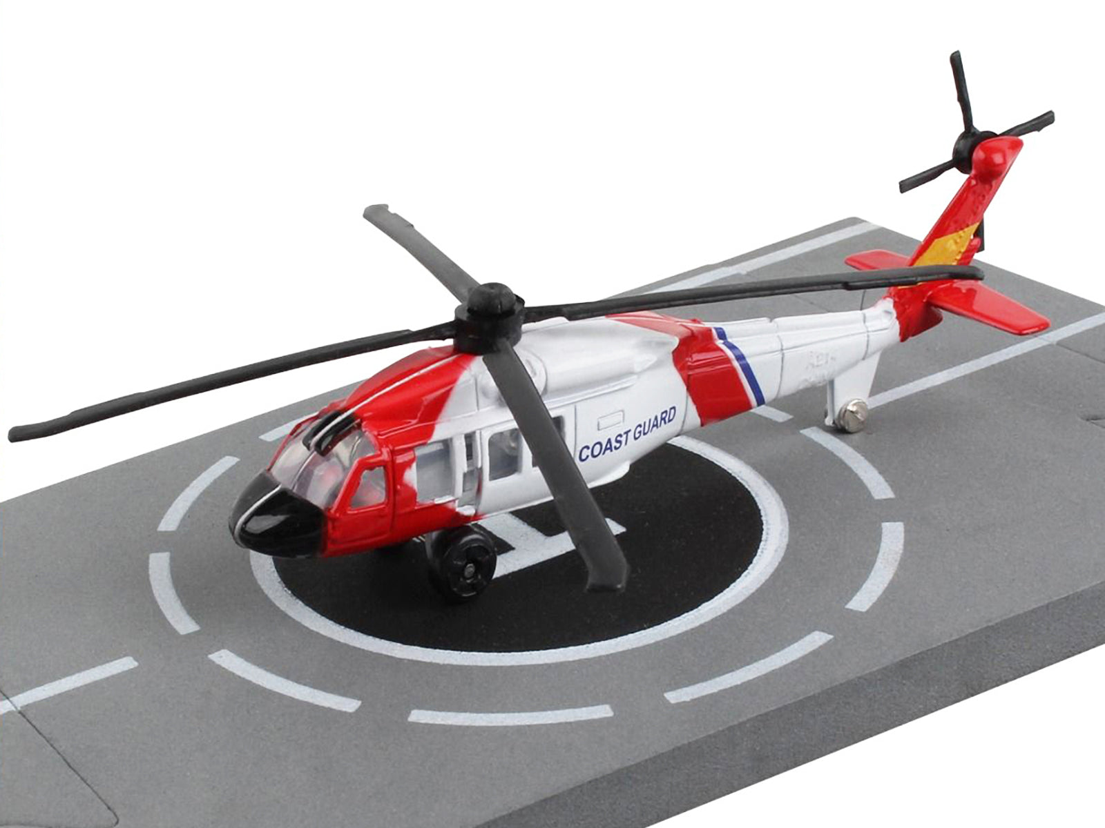 Sikorsky HH-60J Jayhawk Helicopter White and Red "United States Coast Guard" with Runway Section Diecast Model by Runway24 - image 3