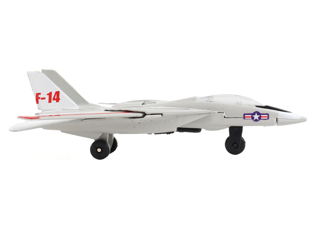 Grumman F-14 Tomcat Fighter Aircraft Gray with Red Stripes "United States Navy Test Aircraft" with Runway Section Diecast Model Airplane by Runway24 - image 2