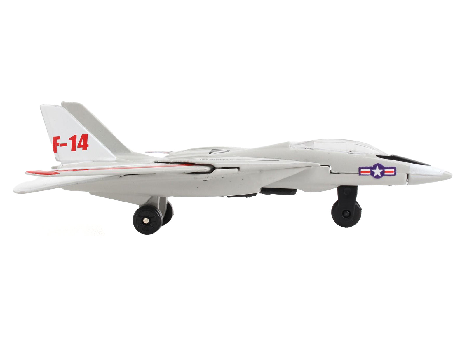 Grumman F-14 Tomcat Fighter Aircraft Gray with Red Stripes "United States Navy Test Aircraft" with Runway Section Diecast Model Airplane by Runway24 - image 2