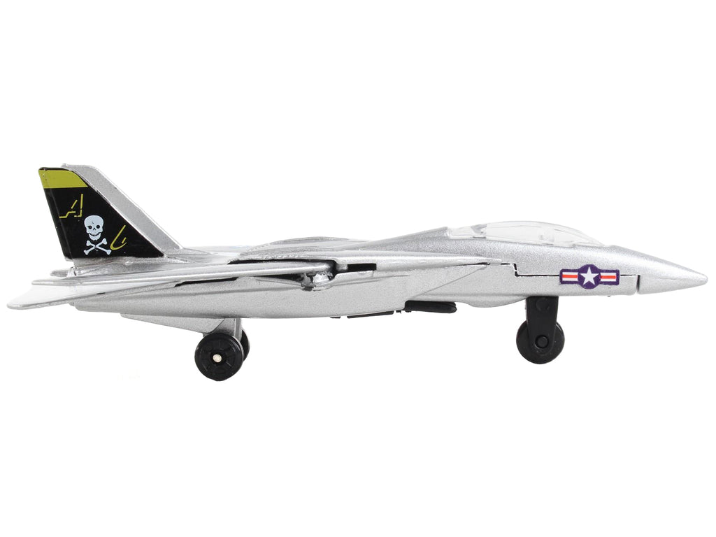 Grumman F-14 Tomcat Fighter Aircraft Silver Metallic "United States Navy VF-84 Jolly Rogers" with Runway Section Diecast Model Airplane by Runway24 - image 2
