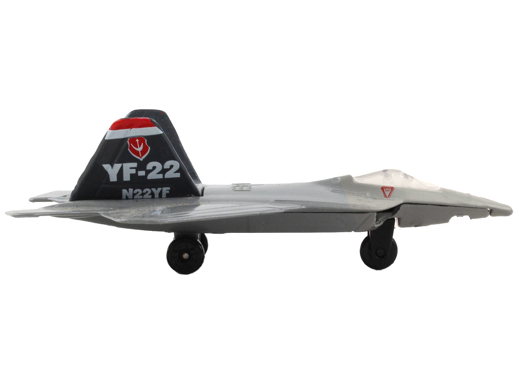 Lockheed Martin F-22 Raptor Stealth Aircraft Gray "United States Air Force YF-22" with Runway Section Diecast Model Airplane by Runway24 - image 2