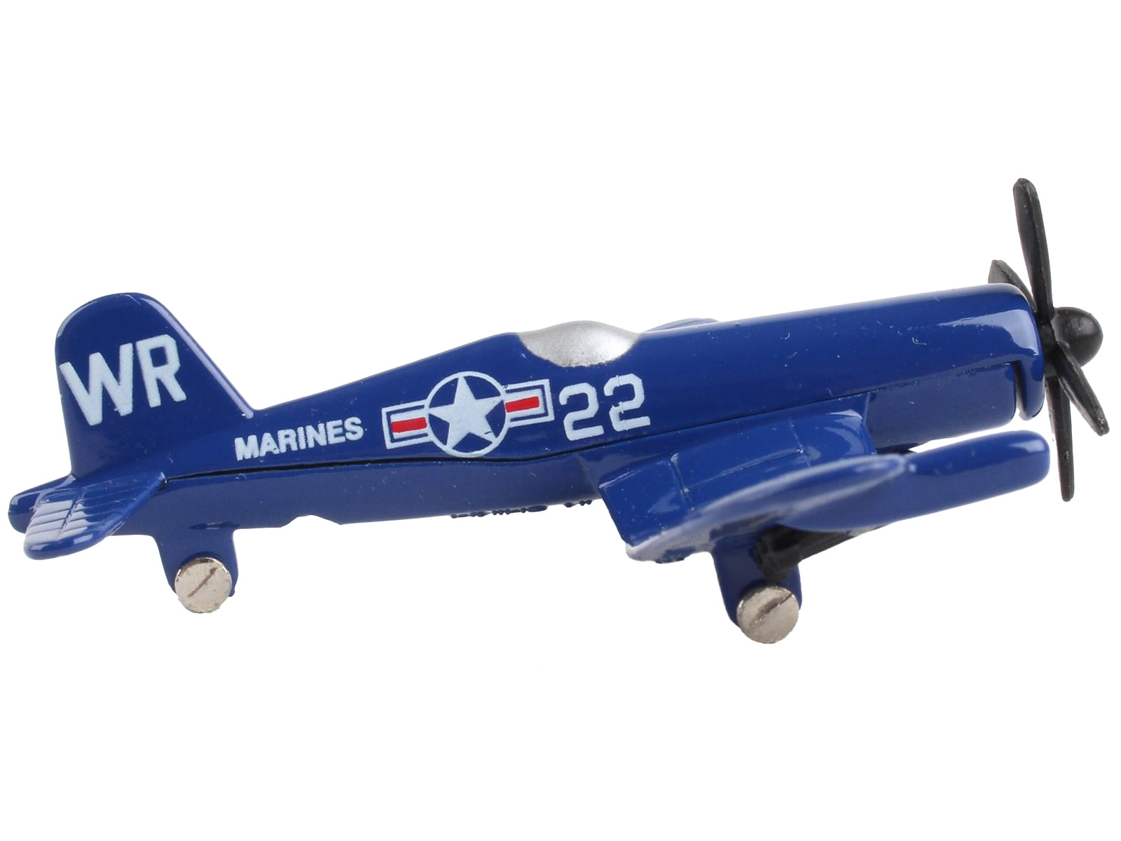 Vought F4U Corsair Fighter Aircraft Blue "United States Marine Corps" with Runway Section Diecast Model Airplane by Runway24 - image 2