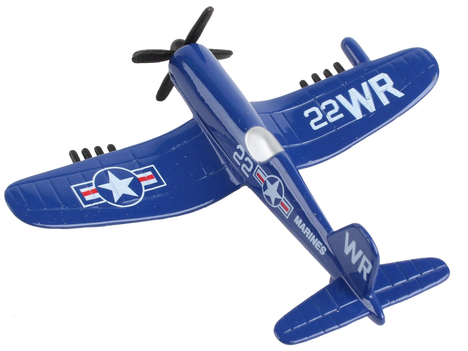 Vought F4U Corsair Fighter Aircraft Blue "United States Marine Corps" with Runway Section Diecast Model Airplane by Runway24 - image 3