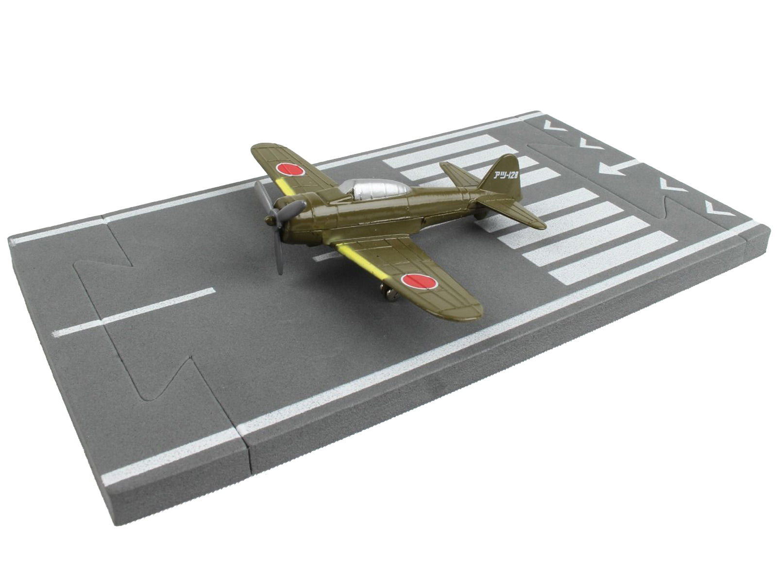 Mitsubishi A6M Zero Fighter Aircraft Green "Imperial Japanese Navy Air Service" with Runway Section Diecast Model Airplane by Runway24 - image 2