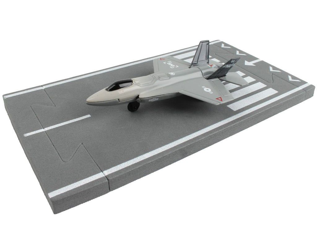 Lockheed Martin F-35 Lightning II Aircraft Gray "Joint Strike Fighter" with Runway Section Diecast Model Airplane by Runway24 - image 2