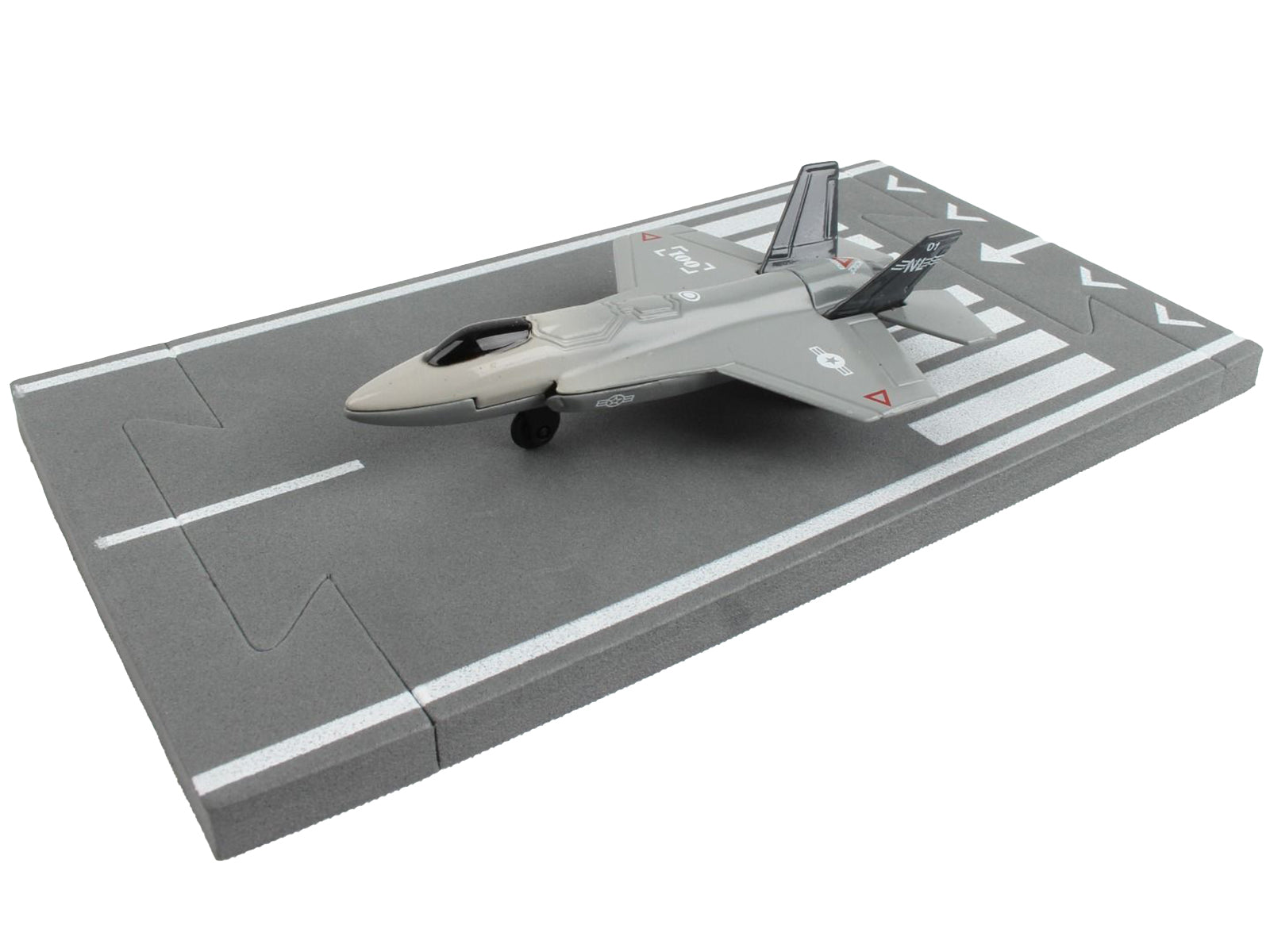Lockheed Martin F-35 Lightning II Aircraft Gray "Joint Strike Fighter" with Runway Section Diecast Model Airplane by Runway24 - image 2