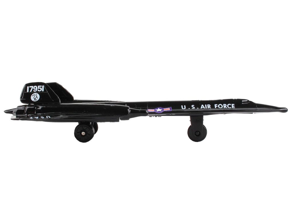 Lockheed SR-71 Blackbird Aircraft Black "United States Air Force" with Runway Section Diecast Model Airplane by Runway24 - image 2